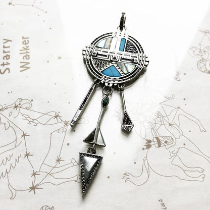 Damen-Charm-Anhänger Amulett magisch Natur Glück aus Sterlingsilber