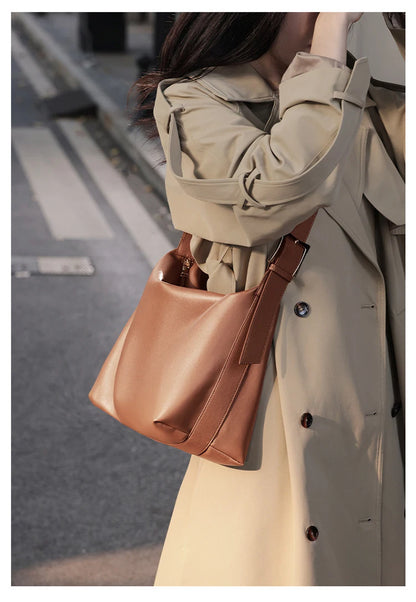 Damen Tote Tasche aus Split-Leder mit großem Fassungsvermögen Crossbody