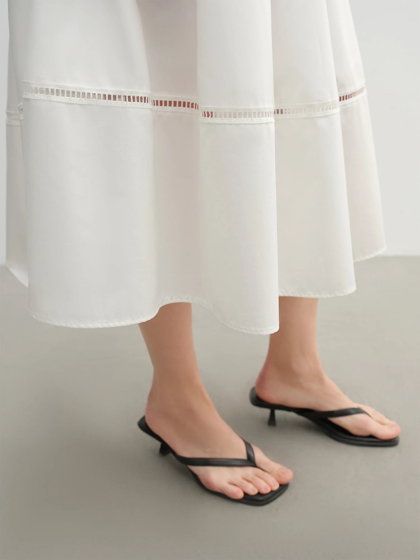 Eleganter Plus-Size-Rock im französischen Retro-Stil mit Polka-Dots – Sommerlicher, hoch taillierter Schlankmacher-Rock