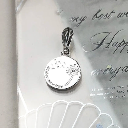 Damen-Charm-Anhänger Löwenzahn Wunsch träumerisch aus Sterlingsilber