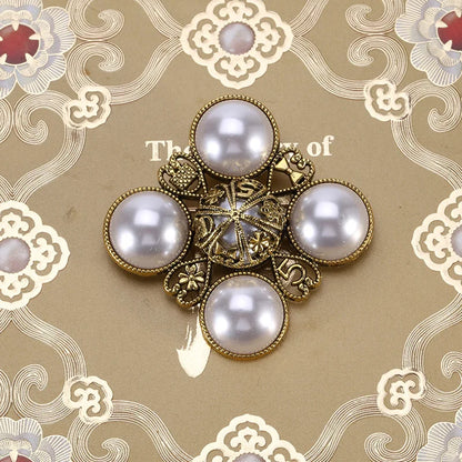 Brosche Kreuz Perle Strass Barock Vintage Luxus Hochzeit Party Damen