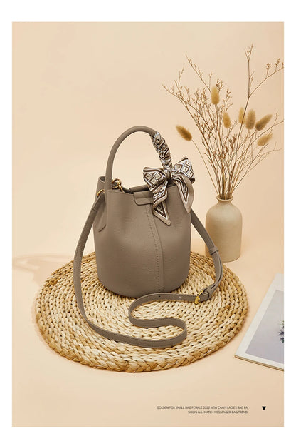 Damen Schultertasche Crossbody aus echtem Leder und Mikrofaser