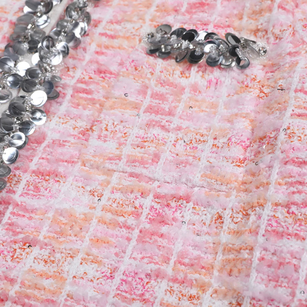 Eleganter Damen-A-Linien-Rock mit hohem Bund und Patchwork-Design im minimalistischen Stil