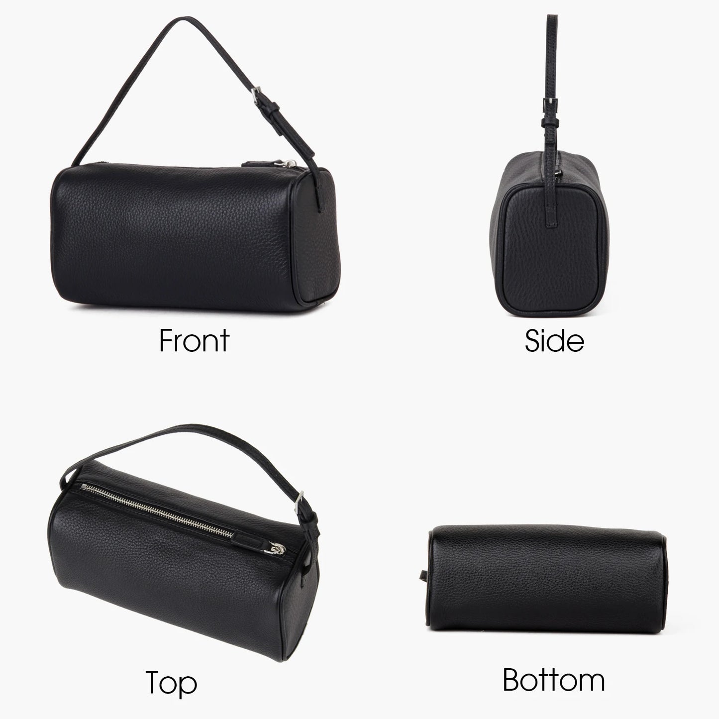 Rindsleder-Handtasche | Top-Handle Mit Schultergurt