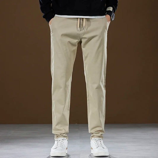 Herren Hose aus Baumwolle im Casual-Stil mit gerader Passform und Taschen