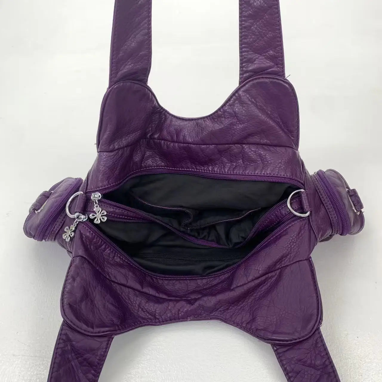 Damen-Umhängetasche Mit Mehrfachfächern Kleine Kunstleder-Satchel für Alltag und Freizeit