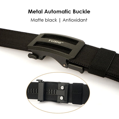 Herren-Taktischer Outdoor-Gürtel aus Nylon mit automatischer Metallschnalle und verstellbarer Länge