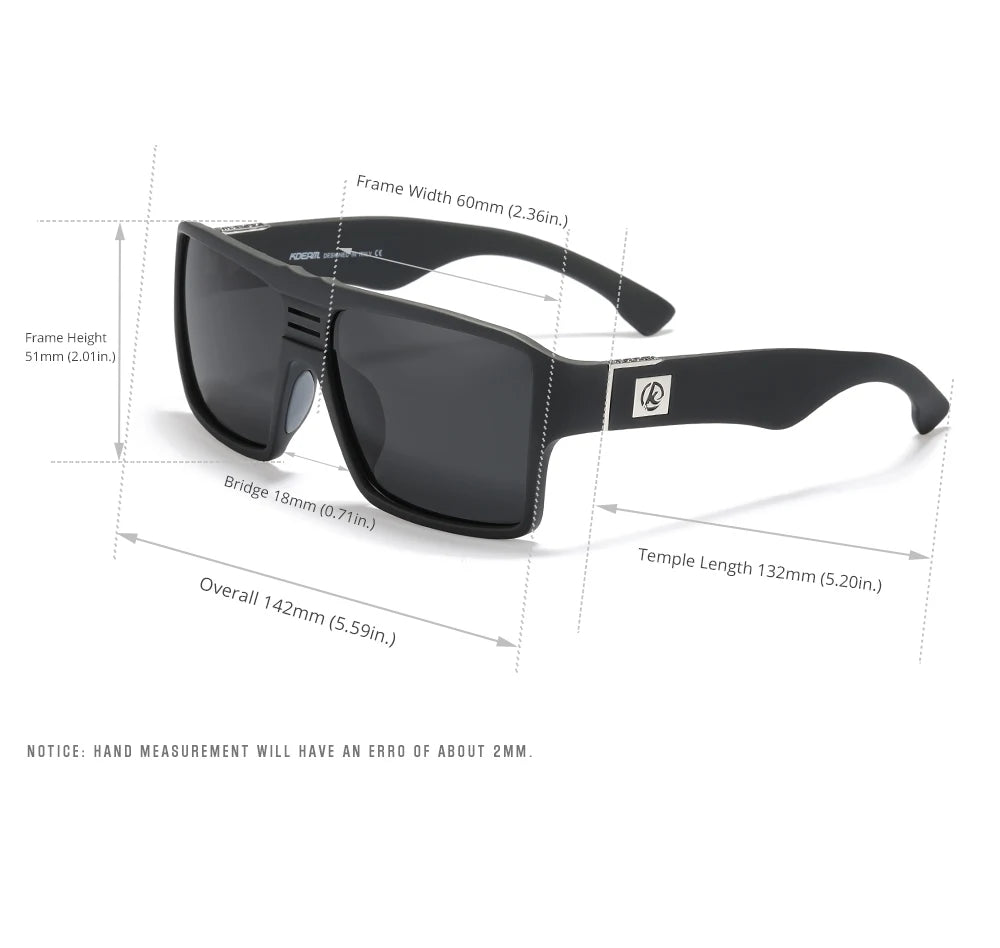 Sonnenbrille quadratisch polarisiert Keyhole-Brücke 6-Basis beschichtet Herren