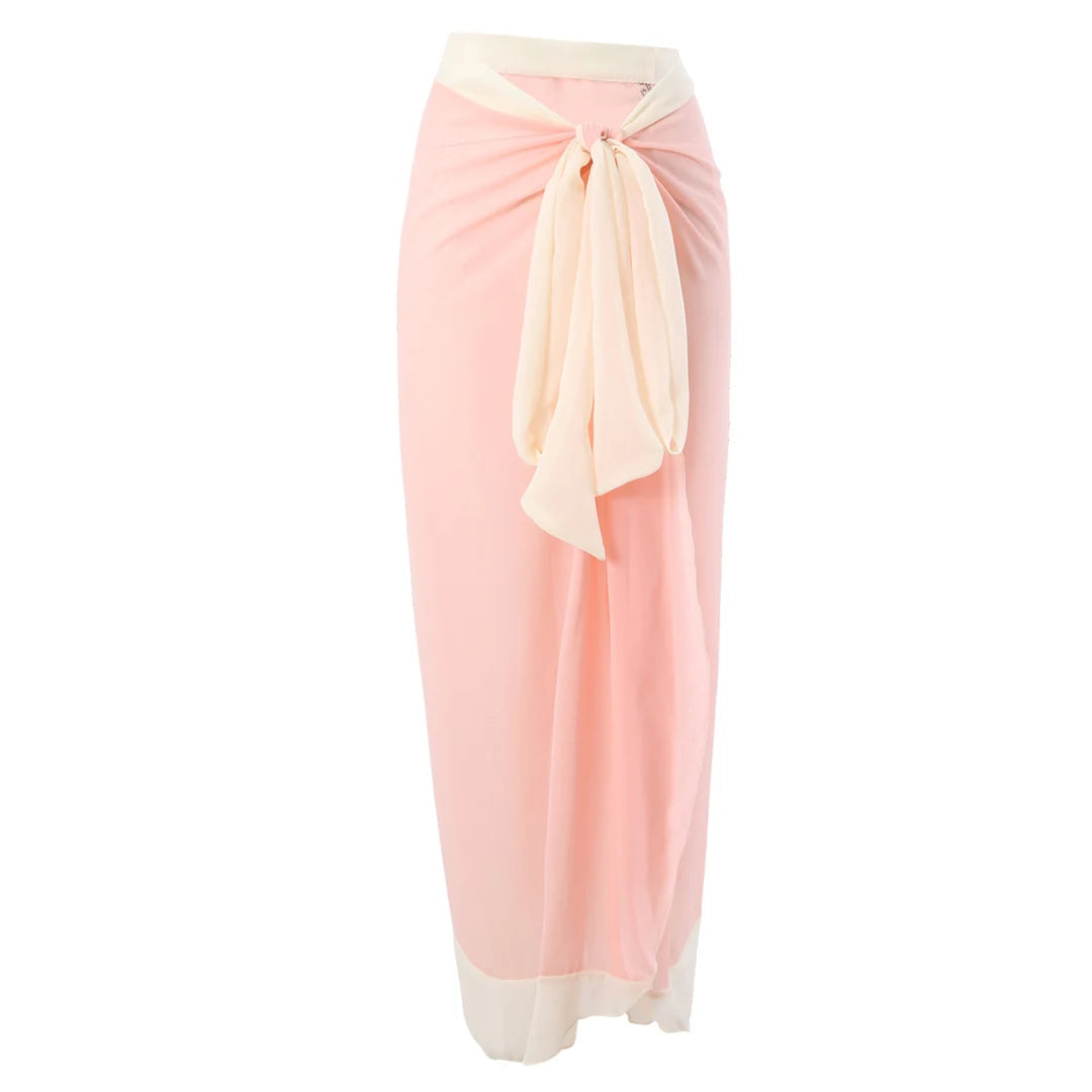 Damen Badeanzug Sarong 3D-Blumen tiefer V-Ausschnitt hoher Beinausschnitt