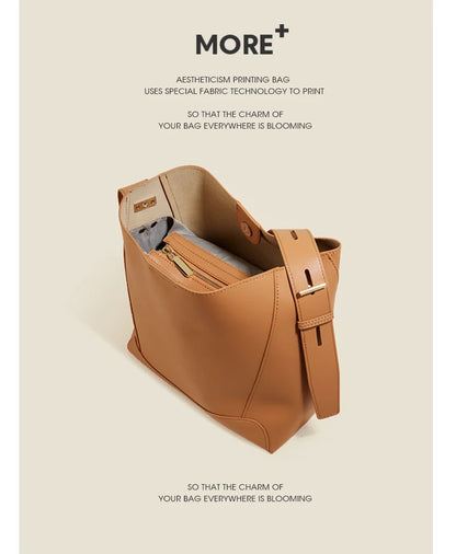 Damen Schultertasche aus Leder im klassischen Stil Große Tote für Büro