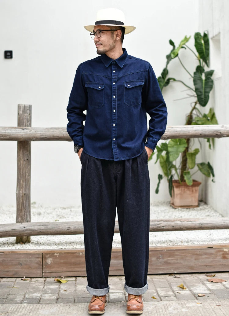Männer Jeans im Vintage-Stil mit weitem Bein für den Sommer