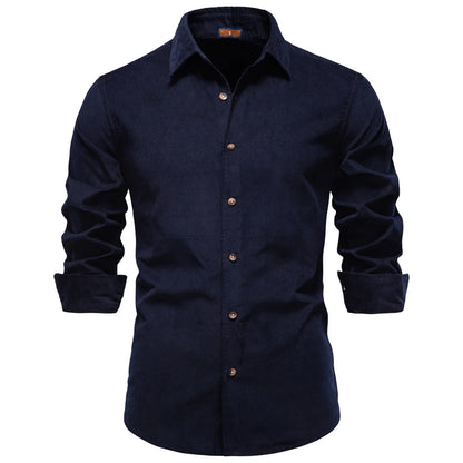 Herren Baumwoll Hemd Langarm Dickes Wärme Herbst Winter Business Casual