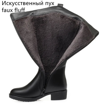AIYUQI Women Boots Winter 2025 New Large Size Genuine Leather Women Long Boots Natural Wool Western Cowboy Boots Ladies
