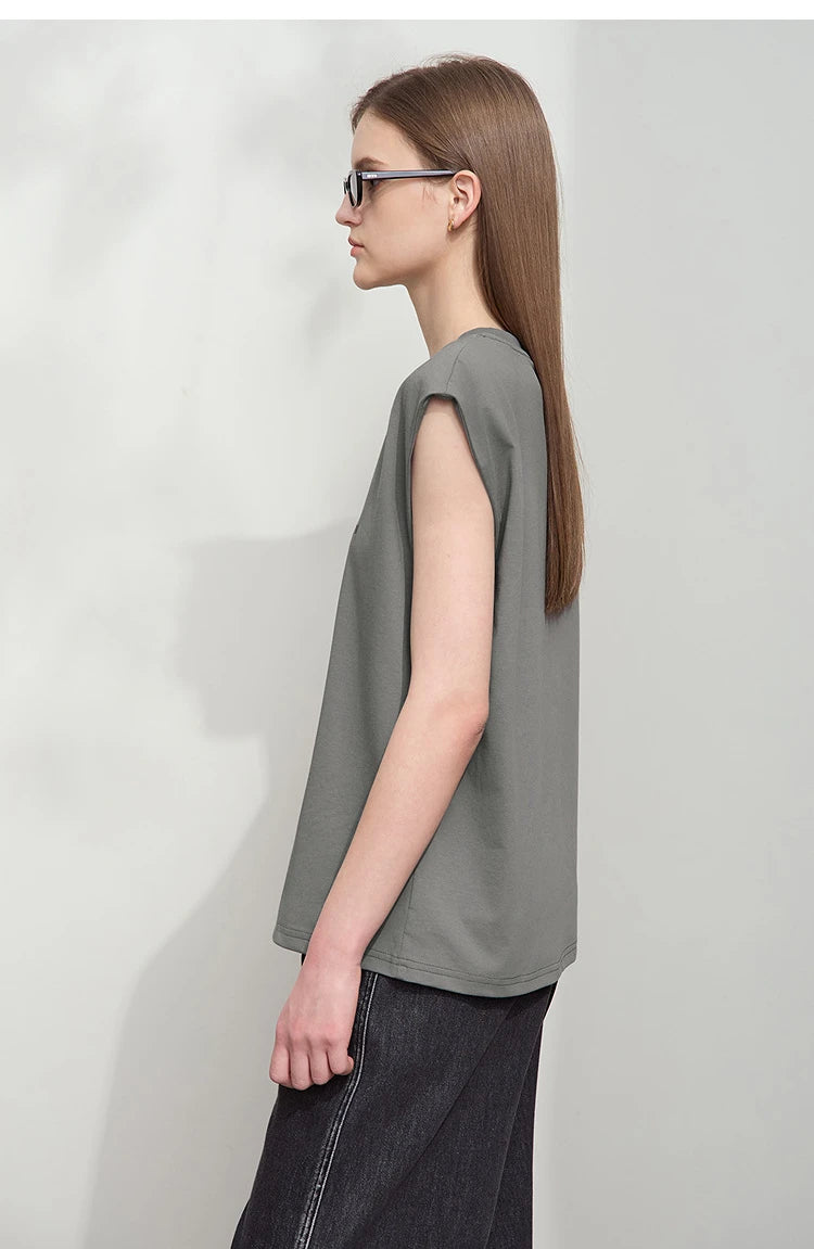 Damen T-Shirt mit Rundhalsausschnitt und besticktem lockeren Design für den Sommer