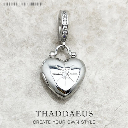 Damen-Charm-Anhänger Herz-Medaillon Vintage II aus Sterlingsilber