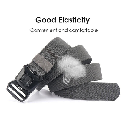VATLY Blauer Elastik-Gürtel Herren Nylon mit Zinklegierung Schnellverschluss