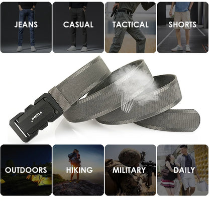 Herren-Stretch-Gürtel Mit Metall-Schnalle Und Schnellverschluss Für Alltag Und Outdoor