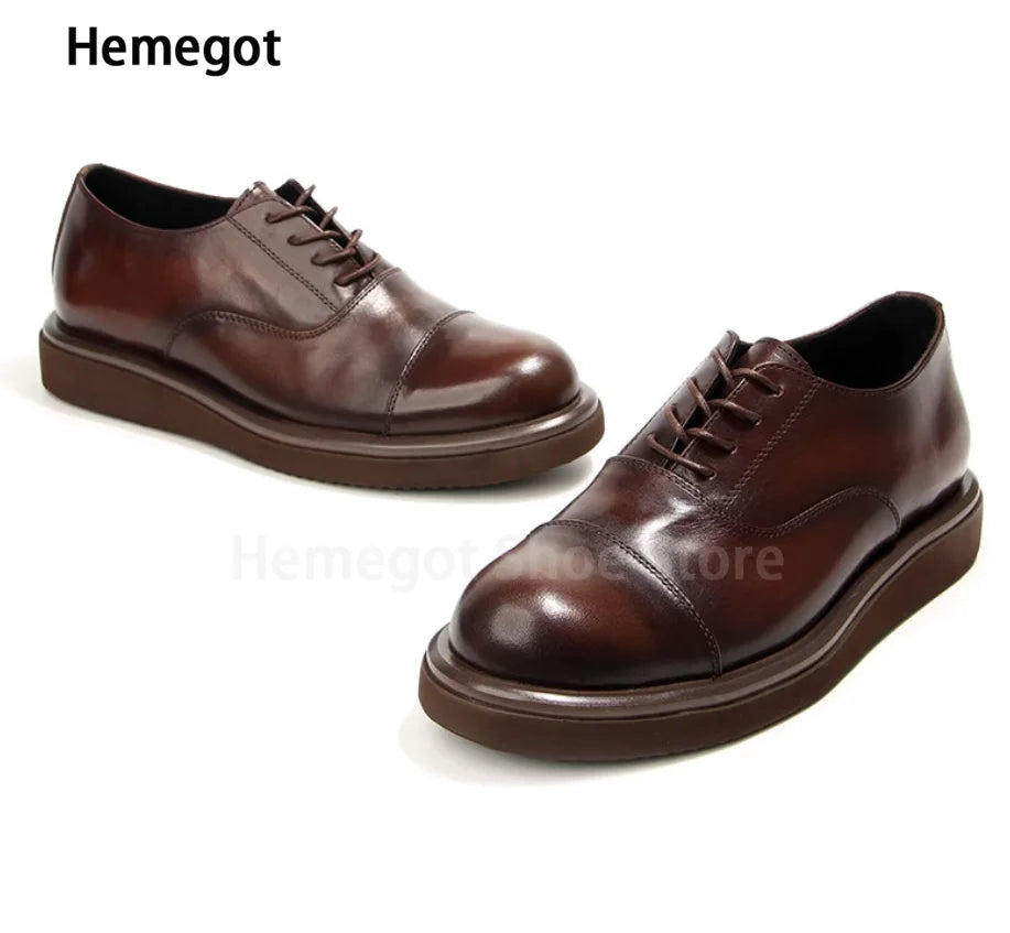 Herren-Schnürschuhe aus Leder in Schwarz/Kaffee – elegant & strapazierfähig
