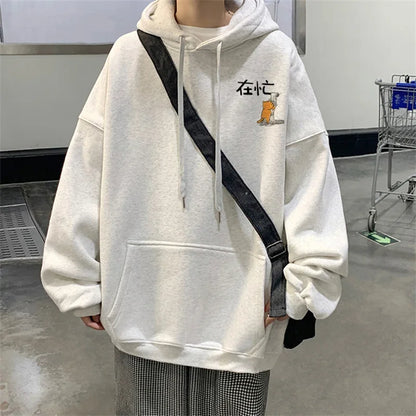 2023 neue Lustige Cartoon Katze Grafik Hoodies Für Männer Chinesischen Stil Mit Kapuze Sweatshirts Hombre Y2K Streetwear Pullover Hoodie