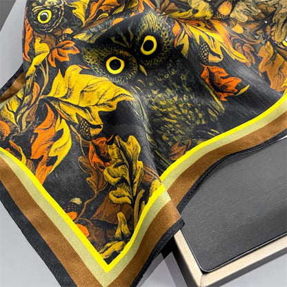 Damen Seidenschal Blumenprint quadratisch Halstuch Hijab Bandana Frühling B