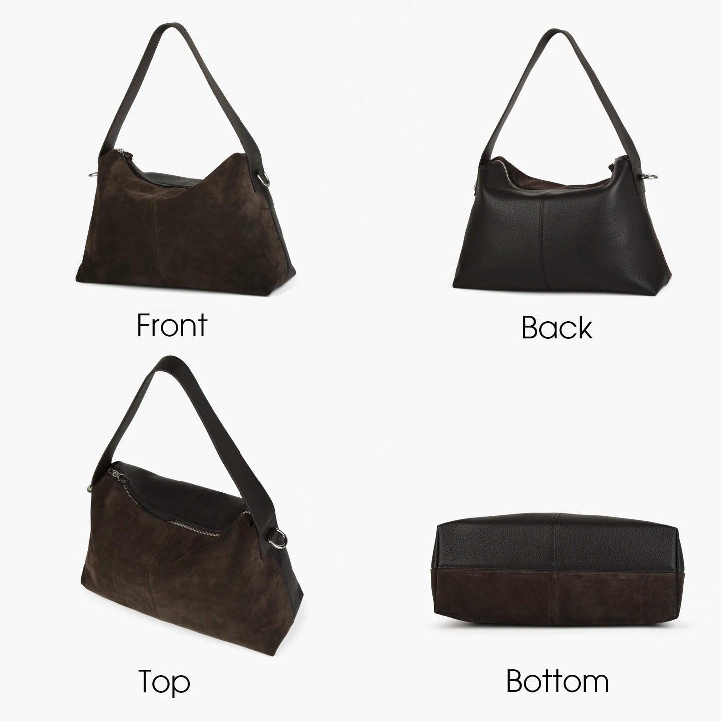 Große Wildleder Hobo-Tasche | Damen Schultertasche