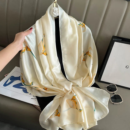 Damen Seidenschal groß 180x90cm Sommer Strand Foulard Bandana weich