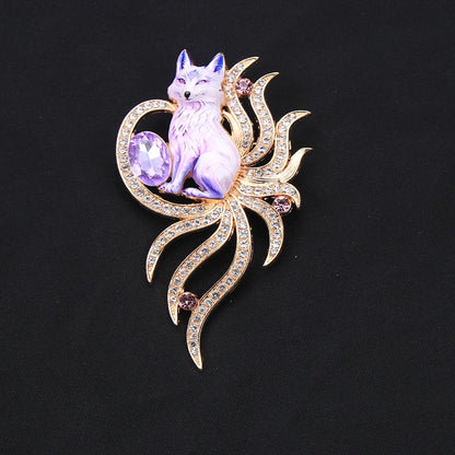 Brosche Tier Fantasy Emaille Strass Fuchs Einhorn Pferd Vogel gemischt