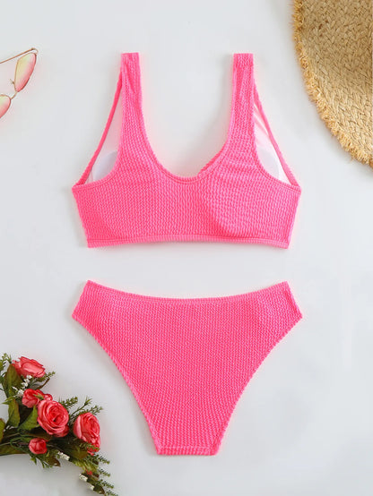 Braunes Bikini-Set mit Push-up-Effekt – verführerische Bademode für Strand und Pool
