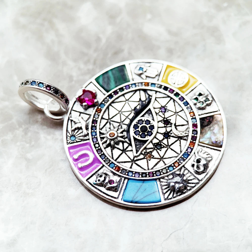 Damen-Charm-Anhänger Amulett magisch Natur Glück aus Sterlingsilber
