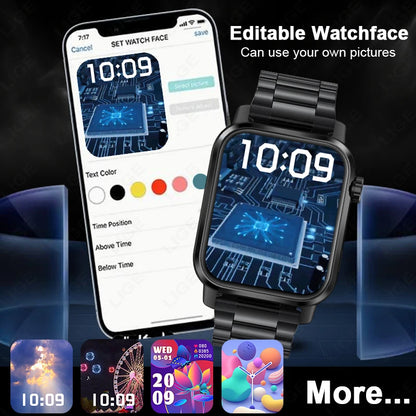 LIGE Sport Smart Uhr Männer 1,85 "LED Taschenlampe IP68 Wasserdichte Bluetooth Anruf Smartwatch Herzfrequenz Blut Sauerstoff Frauen Uhren