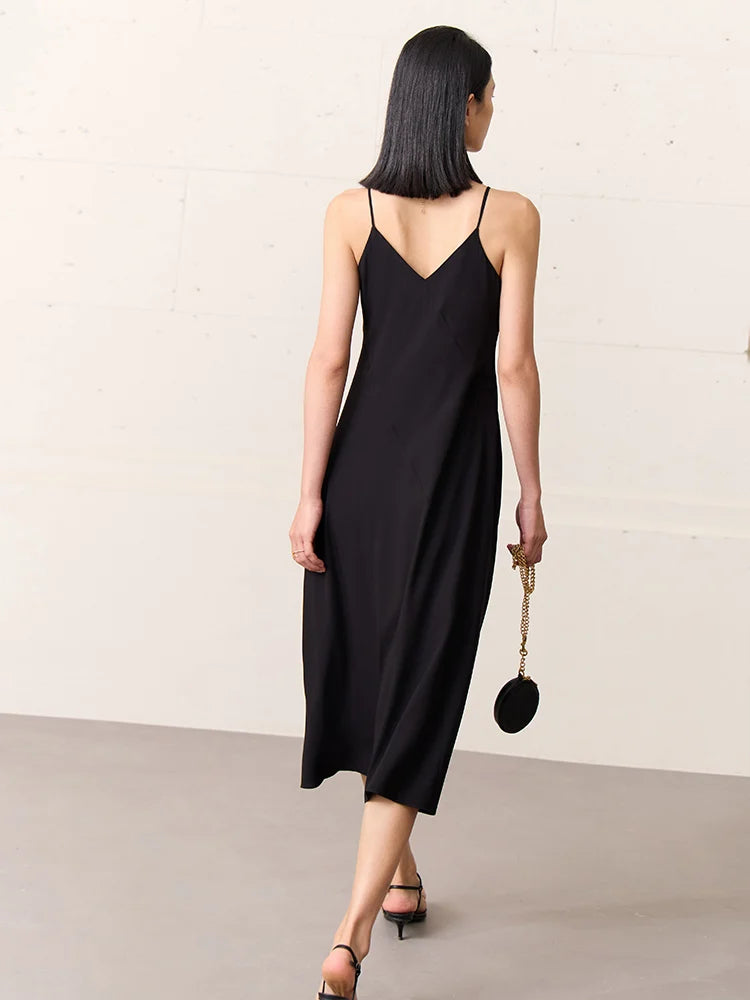 Schlankes Damen Chiffon Kleid Mit Elegantem V Ausschnitt
