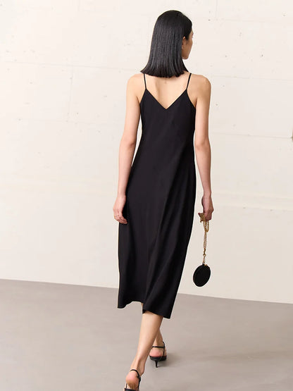 Schlankes Damen Chiffon Kleid Mit Elegantem V Ausschnitt