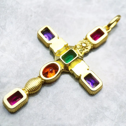 Damen-Charm-Anhänger Kreuz und Krone majestätisch II aus Sterlingsilber