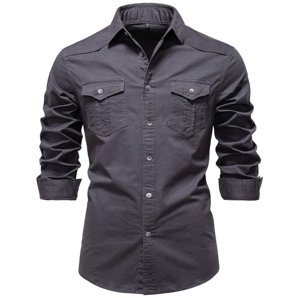 Premium Slim Fit Herrenhemd Aus Weicher Baumwolle Langarm