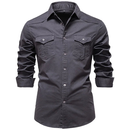 Premium Slim Fit Herrenhemd Aus Weicher Baumwolle Langarm