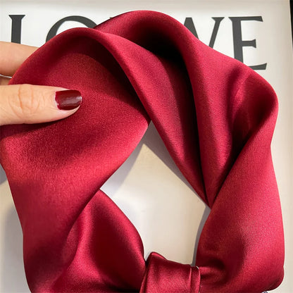 Damen Seidenschal klein Krawatte Haarband Bandana Foulard Kopftuch bedruckt