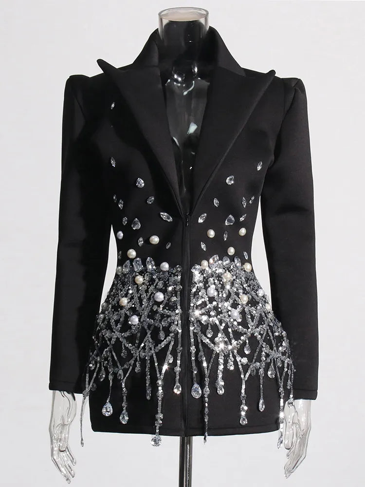 Elegantes ärmelloses Midi-Kleid mit Rundhalsausschnitt und Patchwork-Schal – stilvolle Tunika für Damen