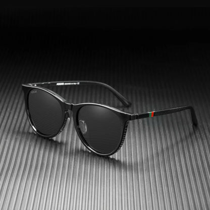 Damen-Sonnenbrille oval Vintage polarisiert Metallscharnier elegant