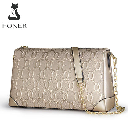 Damen Crossbody-Tasche Aus Split-Leder Mit Chain Fashion