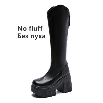 AIYUQI Western Cowboy Boots Women 2025 New Fashion High Heel Female Rider Boots 11cm Heel High Platform Skinny Boots Women