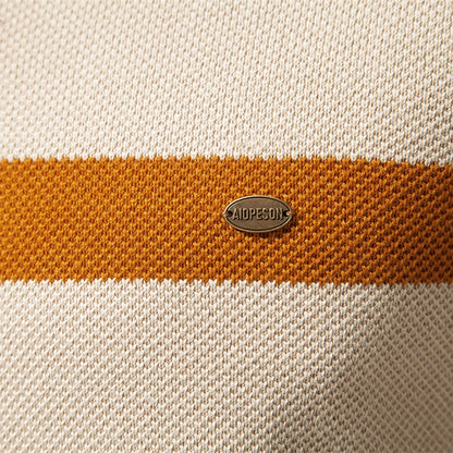 Herren Pullover aus hochwertiger Baumwolle mit Reißverschluss im Mock Neck Stil