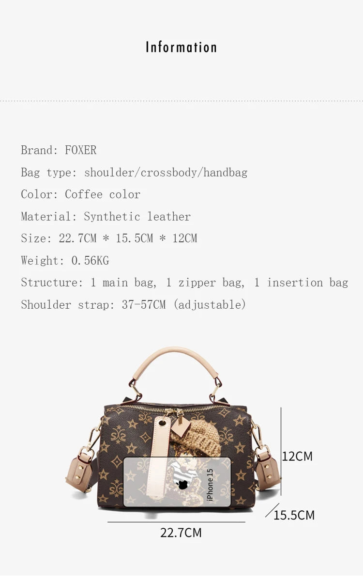 Damen Handtasche aus PU-Leder im Boston-Stil mit verstellbarem Tragegurt