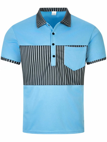 Leichtes Herren-Poloshirt aus Eisseide mit kurzem Ärmel und Reverskragen – ideal für den Sommer im Büro.