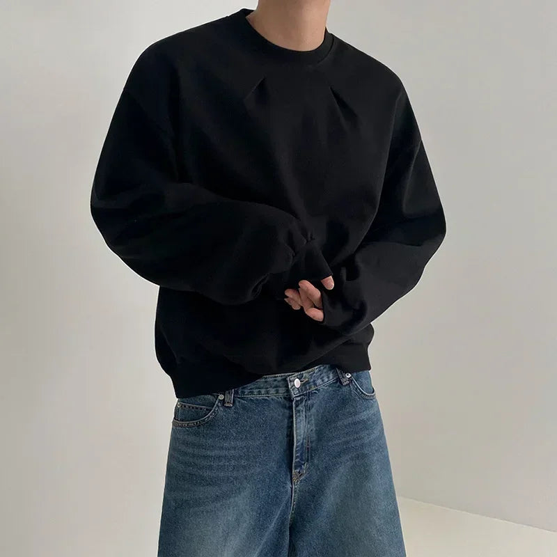 Herren Crewneck Sweatshirt im Y2K Stil mit Taschen und Kapuze