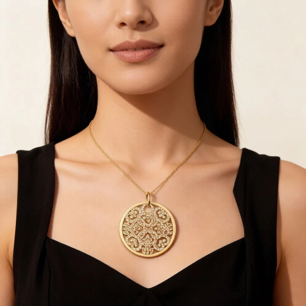 Damen-Charm-Anhänger Blumen Ornament Böhmen Seele aus Sterlingsilber
