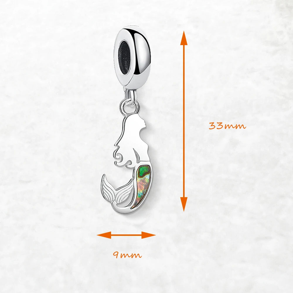 Damen-Charm-Anhänger Meerjungfrau romantisch aus Sterlingsilber
