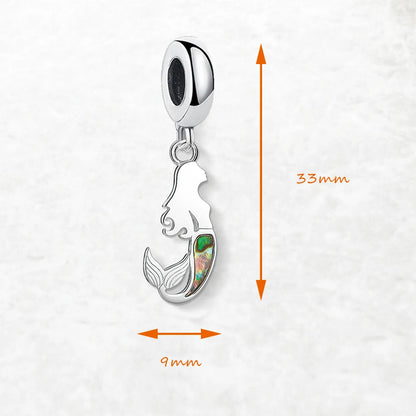 Damen-Charm-Anhänger Meerjungfrau romantisch aus Sterlingsilber