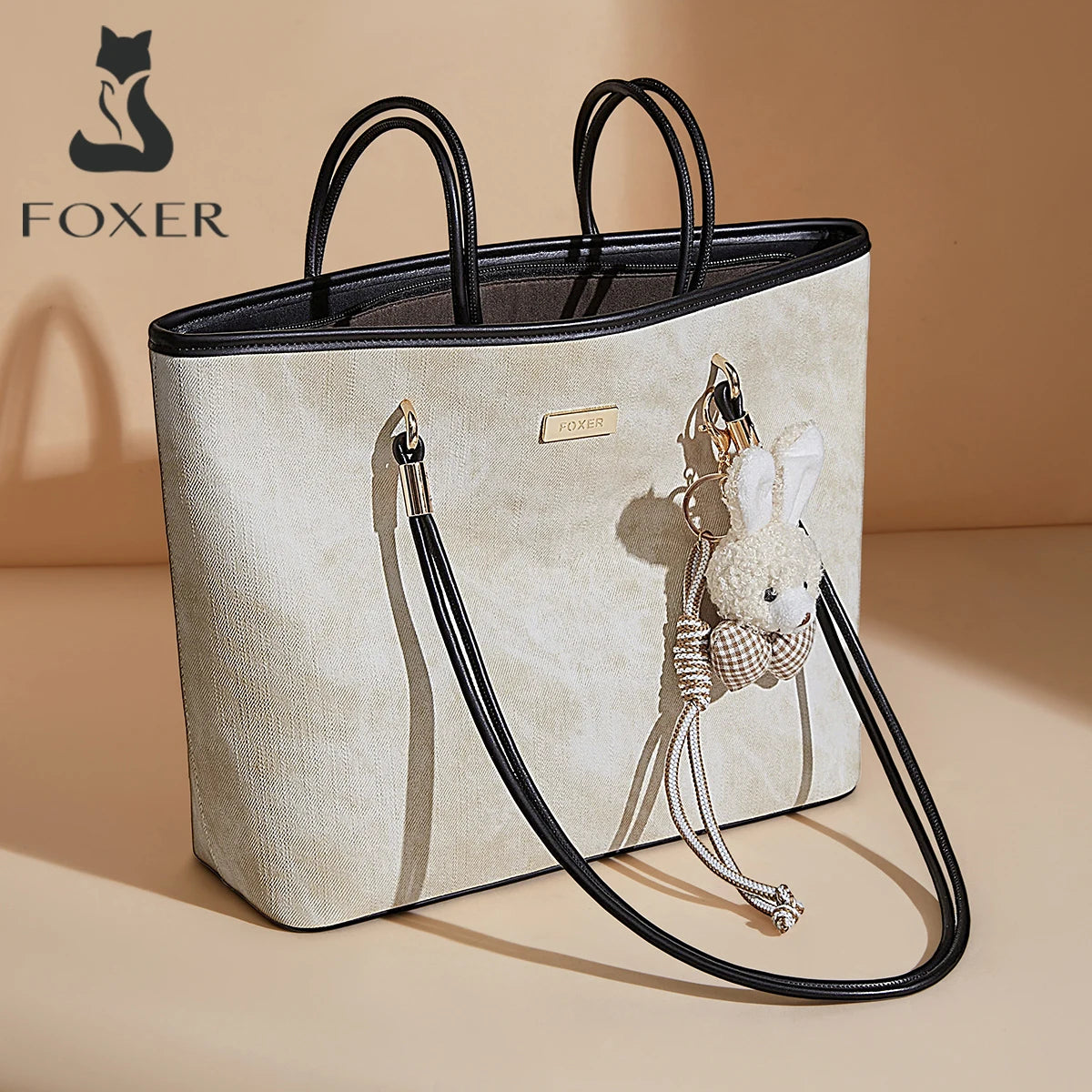 Damen Schultertasche Aus PVC-Leder Mit Reißverschluss Und Anhänger