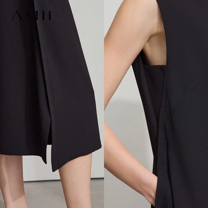 Elegantes Ärmelloses Bürokleid Für Damen Aus Chiffon