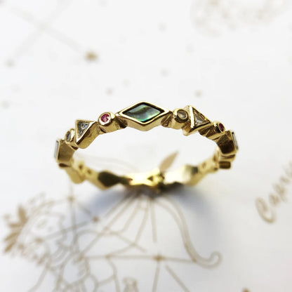 Damen-Ring viktorianisch vergoldet romantisch Sommer aus Sterlingsilber